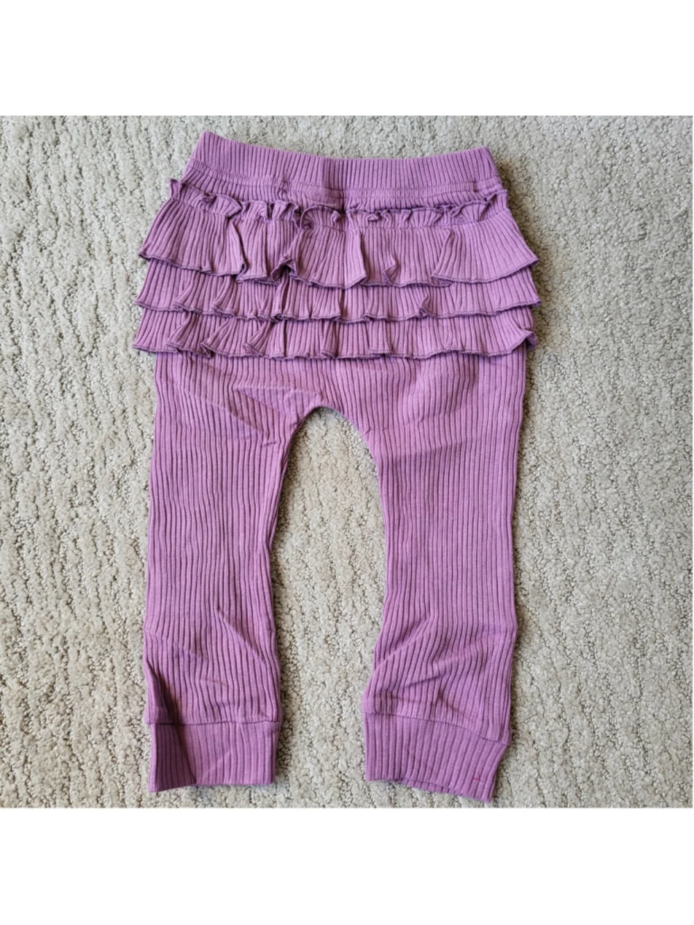 Baby Girl 3-Piece Rib Frill Long Sleeve Romper & Pant Set-Size 12-18 Months–NWT